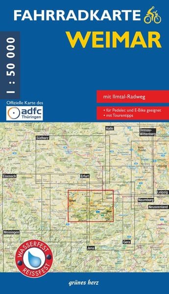 Fahrradkarte Weimar 1 : 50 000, Sonstige von , Grünes Herz, 9783866362628
