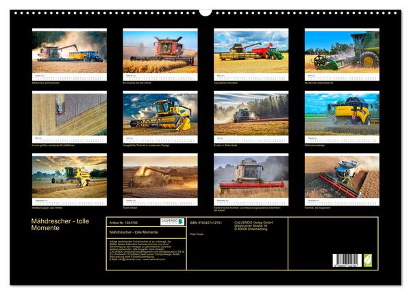 Produktbild: M&auml;hdrescher - tolle Momente (Wandkalender 2026 DIN A2 quer), CALVENDO Monatskalender