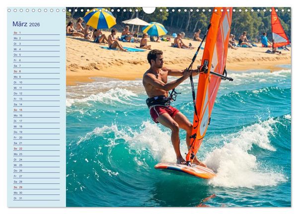 Produktbild: KI Aqua-Emotionen - Ein Jahr voller Wassersport (Wandkalender 2026 DIN A3 quer), CALVENDO Monatskalender