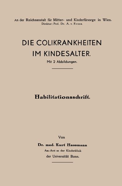 Produktbild: Die Colikrankheiten im Kindesalter