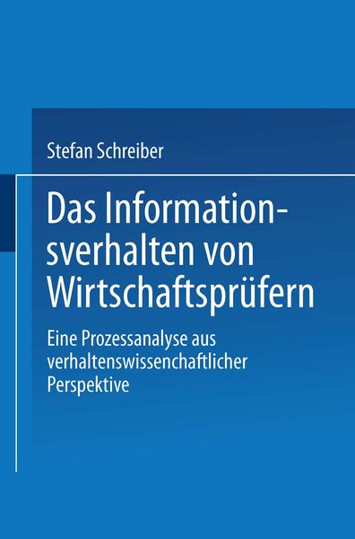 Produktbild: Das Informationsverhalten von Wirtschaftspr&uuml;fern