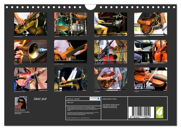 Produktbild: Jazz pur (Wandkalender 2026 DIN A4 quer), CALVENDO Monatskalender