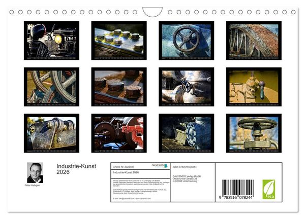 Produktbild: Industrie-Kunst 2026 (Wandkalender 2026 DIN A4 quer), CALVENDO Monatskalender