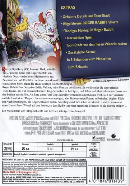 Produktbild: Roger Rabbit - Falsches Spiel mit Roger Rabbit