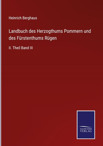 Produktbild: Landbuch des Herzogthums Pommern und des F&uuml;rstenthums R&uuml;gen