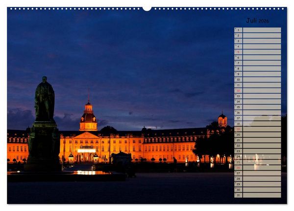 Produktbild: KARLSRUHE F&Uuml;R NACHTSCHW&Auml;RMER (Wandkalender 2026 DIN A2 quer), CALVENDO Monatskalender