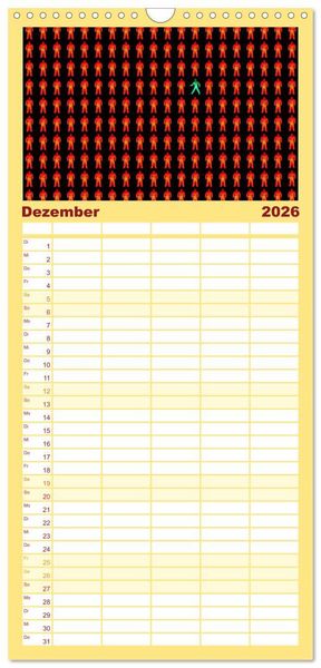 Produktbild: Familienplaner 2026 - Alles in Rot mit 5 Spalten (Wandkalender, 21 x 45 cm) CALVENDO