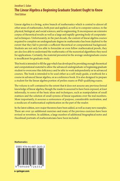 Produktbild: The Linear Algebra a Beginning Graduate Student Ought to Know