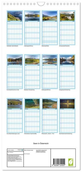 Produktbild: Familienplaner 2027 - Seen in &Ouml;sterreich mit 5 Spalten (Wandkalender, 21 x 45 cm) CALVENDO