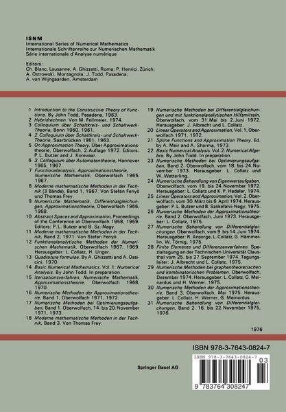 Produktbild: Numerische Methoden der Approximationstheorie/Numerical Methods of Approximation Theory