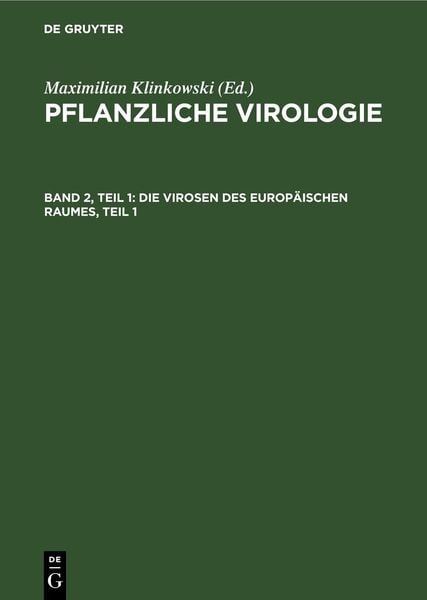 Produktbild: Die Virosen des europ&auml;ischen Raumes, Teil 1