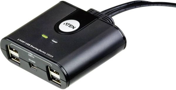 ATEN US224-AT 2 Port USB 2.0-Umschalter Schwarz