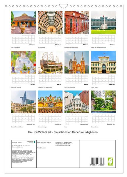 Produktbild: Ho-Chi-Minh-Stadt - die sch&ouml;nsten Sehensw&uuml;rdigkeiten (Wandkalender 2026 DIN A3 hoch), CALVENDO Monatskalender