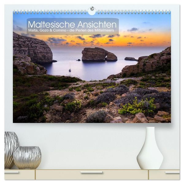 Produktbild: Maltesische Ansichten (hochwertiger Premium Wandkalender 2026 DIN A2 quer), Kunstdruck in Hochglanz