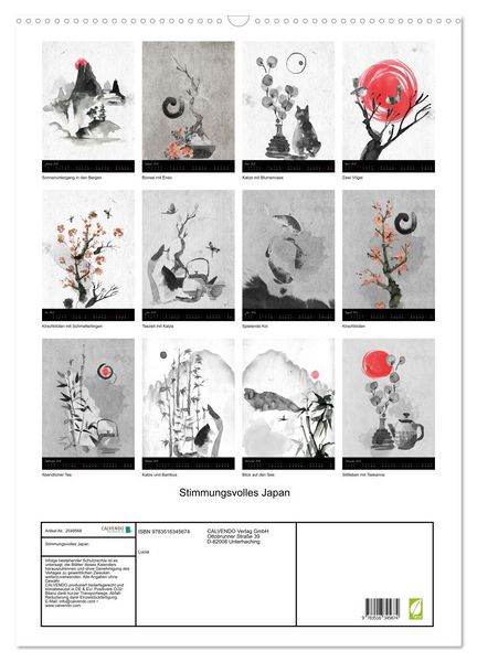 Produktbild: Stimmungsvolles Japan (Wandkalender 2026 DIN A2 hoch), CALVENDO Monatskalender