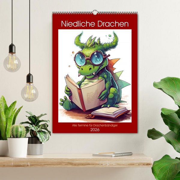 Produktbild: Niedliche Drachen (Wandkalender 2026 DIN A2 hoch), CALVENDO Monatskalender