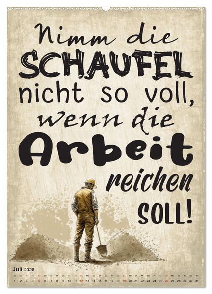 Produktbild: Handwerker Spr&uuml;che (hochwertiger Premium Wandkalender 2026 DIN A2 hoch), Kunstdruck in Hochglanz