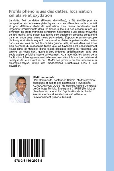 Produktbild: Profils ph&eacute;noliques des dattes, localisation cellulaire et oxydation