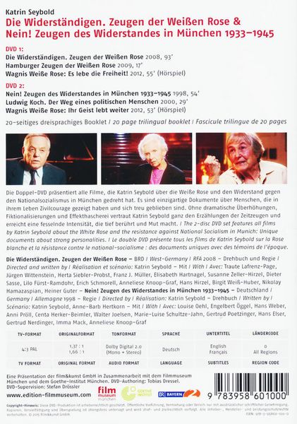 Produktbild: Die Widerst&auml;ndigen. Zeugen der Weissen Rose & NEIN! Zeugen des Widerstands in M&uuml;nchen 1933 - 1945 [2 DVDs]