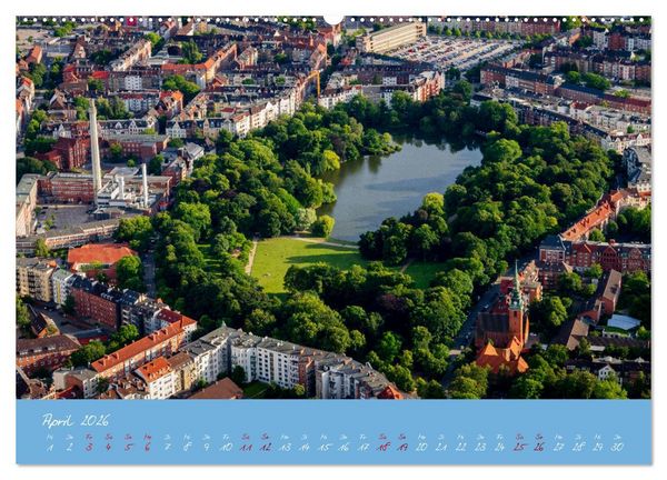 Produktbild: Kiel aus der Luft - Die Stadt an der F&ouml;rde aus dem Ballon fotografiert (Wandkalender 2026 DIN A2 quer), CALVENDO Monatskalender