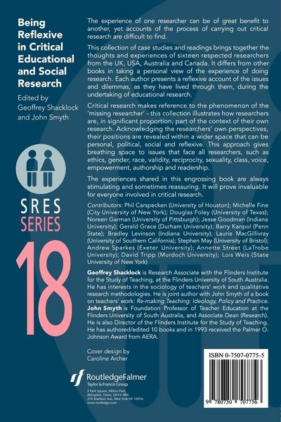 Produktbild: Being Reflexive in Critical and Social Educational Research