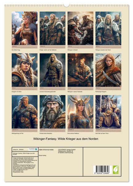 Produktbild: Wikinger-Fantasy. Wilde Krieger aus dem Norden (hochwertiger Premium Wandkalender 2026 DIN A2 hoch), Kunstdruck in Hochglanz