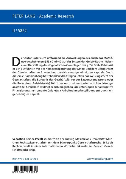 Produktbild: Das genehmigte Kapital im System des GmbH-Rechts