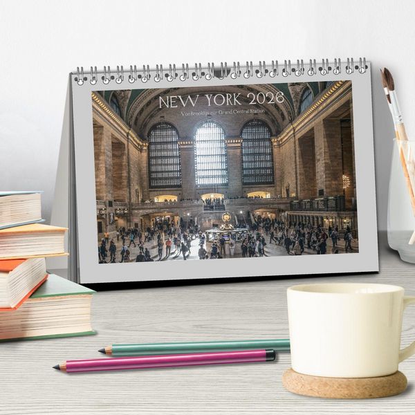 Produktbild: New York &ndash; Von Brooklyn zur Grand Central Station (Tischkalender 2026 DIN A5 quer), CALVENDO Monatskalender