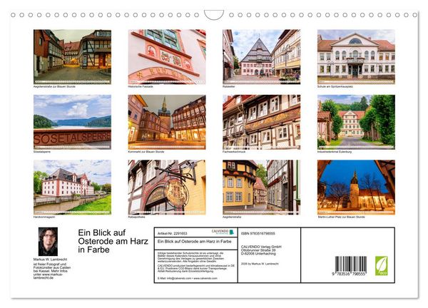 Produktbild: Ein Blick auf Osterode am Harz in Farbe (Wandkalender 2027 DIN A3 quer), CALVENDO Monatskalender