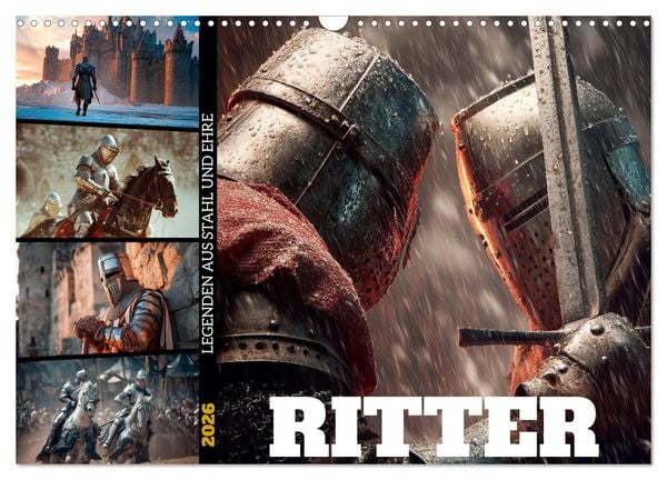 Produktbild: Ritter - Legenden aus Stahl und Ehre (Wandkalender 2026 DIN A3 quer), CALVENDO Monatskalender