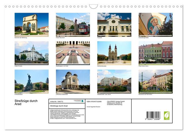 Produktbild: Streifz&uuml;ge durch Arad (Wandkalender 2026 DIN A3 quer), CALVENDO Monatskalender