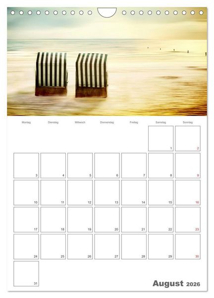 Produktbild: Strandbilder - K&uuml;nstlerische Impressionen von der Nordsee (Wandkalender 2026 DIN A4 hoch), CALVENDO Monatskalender