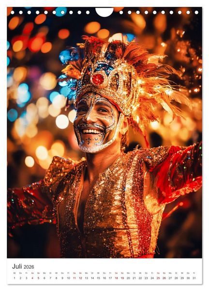 Produktbild: Tanzende Farben - Rio de Janeiro im Takt des Karnevals (Wandkalender 2026 DIN A4 hoch), CALVENDO Monatskalender