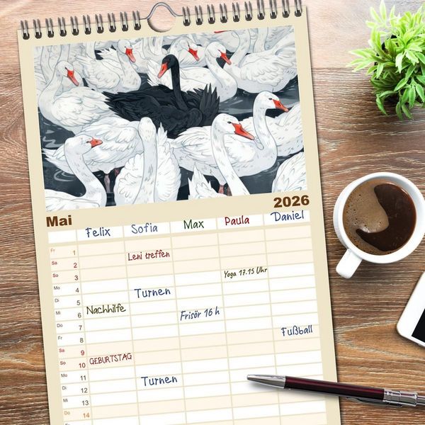 Produktbild: Familienplaner 2026 - Hervorstechen ist Trumpf mit 5 Spalten (Wandkalender, 21 x 45 cm) CALVENDO