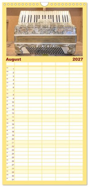 Produktbild: Familienplaner 2027 - Akkordeon, Hast Du da noch T&ouml;ne? mit 5 Spalten (Wandkalender, 21 x 45 cm) CALVENDO