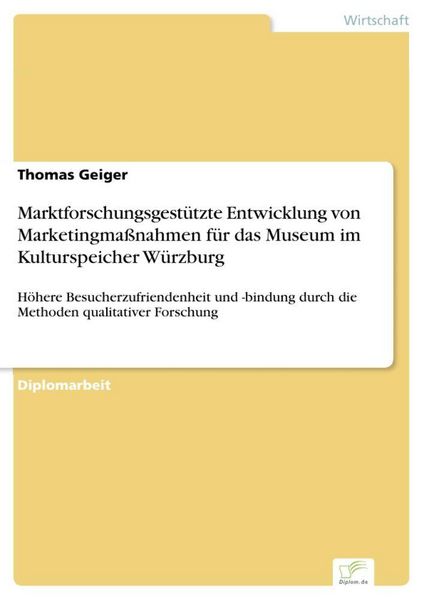 Produktbild: Marktforschungsgest&uuml;tzte Entwicklung von Marketingma&szlig;nahmen f&uuml;r das Museum im Kulturspeicher W&uuml;rzburg