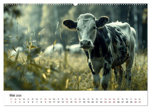 Produktbild: Weidengl&uuml;ck: Ein Jahr unter K&uuml;hen (Wandkalender 2026 DIN A2 quer), CALVENDO Monatskalender