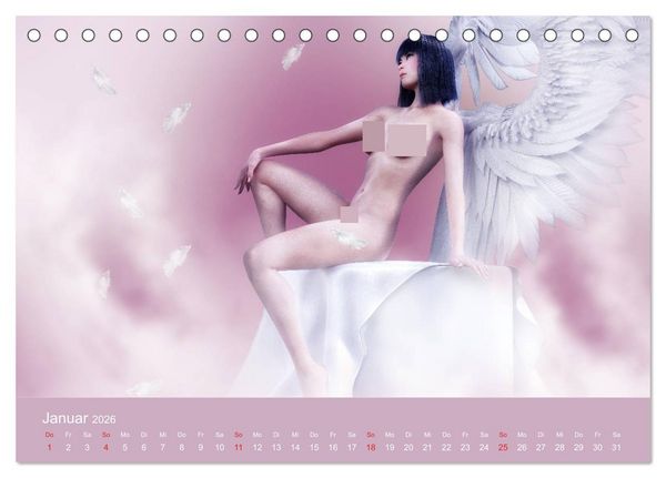 Produktbild: Engel der Verf&uuml;hrung - Mythologie als Akt (Tischkalender 2026 DIN A5 quer), CALVENDO Monatskalender