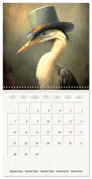 Produktbild: Oiseaux Styl&eacute;s (Calendrier mural carr&eacute; 2026 30x30 cm) Calendrier double avec une page pour vos prises de notes