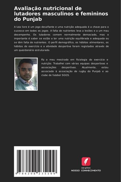 Produktbild: Avalia&ccedil;&atilde;o nutricional de lutadores masculinos e femininos do Punjab
