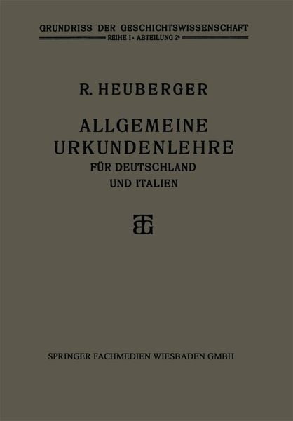 Produktbild: Allgemeine Urkundenlehre f&uuml;r Deutschland und Italien