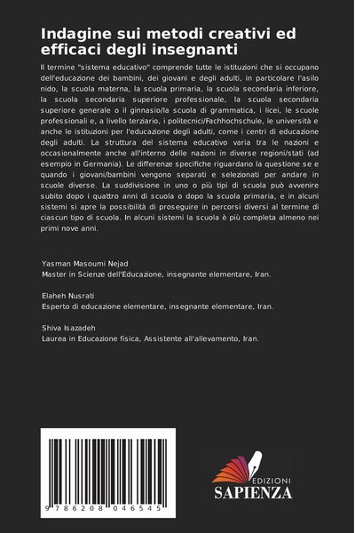 Produktbild: Indagine sui metodi creativi ed efficaci degli insegnanti