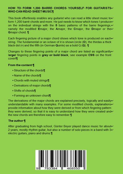 Produktbild: HOW TO FORM 1,200 BARRE CHORDS YOURSELF FOR GUITARISTS WHO CAN READ SHEET MUSIC