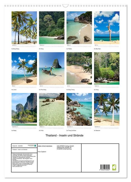 Produktbild: Thailand - Inseln und Str&auml;nde (Wandkalender 2027 DIN A2 hoch), CALVENDO Monatskalender