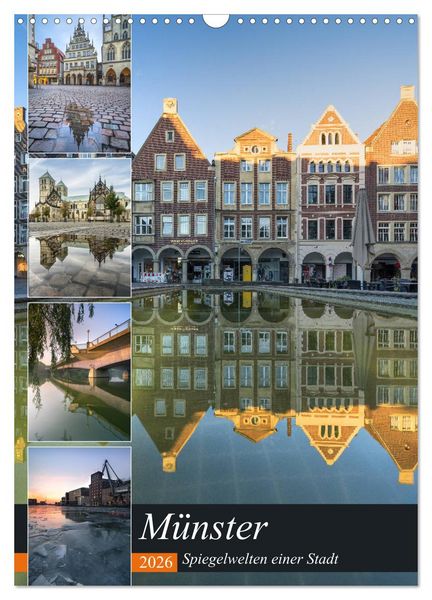 Produktbild: M&uuml;nster - Spiegelwelten einer Stadt (Wandkalender 2026 DIN A3 hoch), CALVENDO Monatskalender