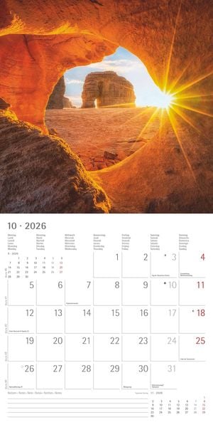 Produktbild: Sunny Moments 2026 - Broschürenkalender 30x30 cm (30x60 geöffnet) - Kalender mit Platz für Notizen - Bildkalender - Wandplaner - Wandkalender