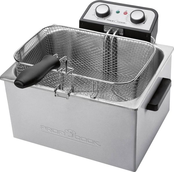 Produktbild: Profi Cook PC-FR1038 Doppel Kaltzonen Fritteuse 5 l 3000 W Timerfunktion, mit manueller Temperatureinstellung Edelstahl