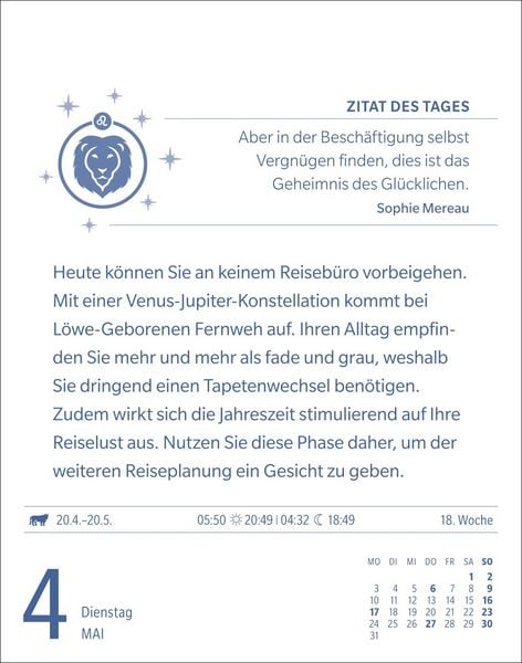 Produktbild: L&ouml;we Sternzeichenkalender 2027 - Tagesabrei&szlig;kalender - Ihr Horoskop f&uuml;r jeden Tag