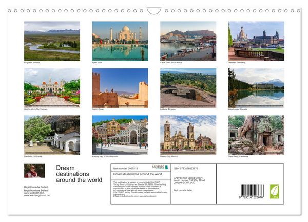 Produktbild: Dream destinations around the world (Wall Calendar 2026 DIN A3 landscape), CALVENDO 12 Month Wall Calendar