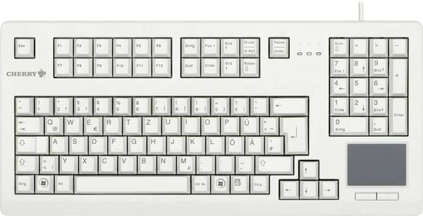 Cherry TOUCHBOARD G80-11900 USB Tastatur Deutsch, QWERTZ Grau Touch-Oberfläche, Maustasten